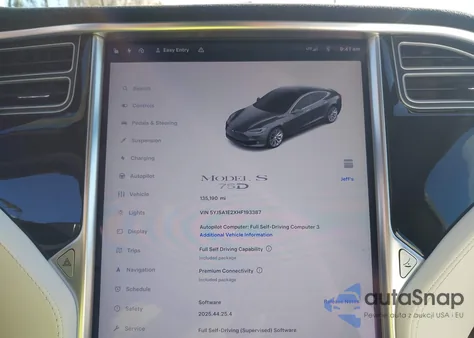 2017 Tesla Model S 100D/60D/75D/90D/P100D из США, поврежденный, VIN 5YJSA1E2XHF193387